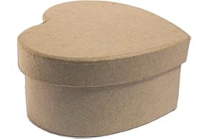 INNSPIRO Caja papel maché corazón 8x6,5x4cm., manualidades, actividades creativas y regalos, para personalizar y decorar.