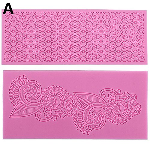 SunJas 6tlg Hochzeit Tortenrand Ausstecher Ausstechform für Torten Fondant Kuchen Marzipan Backen Deko Stempel Set Kit - 2