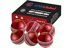 ONEGlobal Soft & Safe Practice Cricket Ball | Weicher & Sicherer Gummi-Cricketball zum Üben | Mit Echter Naht & Kern für Hüpfen & Schwingen | Ideal Cricketbälle für Selbstvertrauen & Streichhölzer