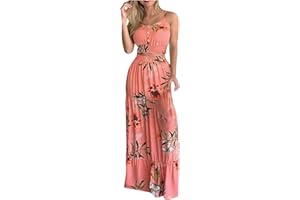 Sisifa Zweiteilige Kleider für Damen Bohemian Outfits Sexy gesmoktes Camis Crop Top + Rüschen Blumendruck Lang Rock