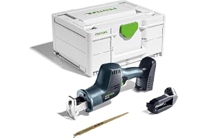 Festool batterisabelsåg ERSC 18 EB-Basic – 18 V, EC-TEC motor | Trådlös enhandssabelsåg med 180° roterande sågblad, LED-belys