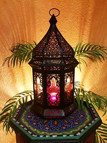 Orientalische Indische Gartenlaterne Glaslaterne Wifaq - 5