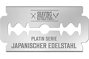 ‎SHAVING REVOLUTION oppelschneidige Rasierklingen, 100 Stück, für Herren, Sicherheitsrasierklingen für Rasieren, Platin, japanischer Edelstahl