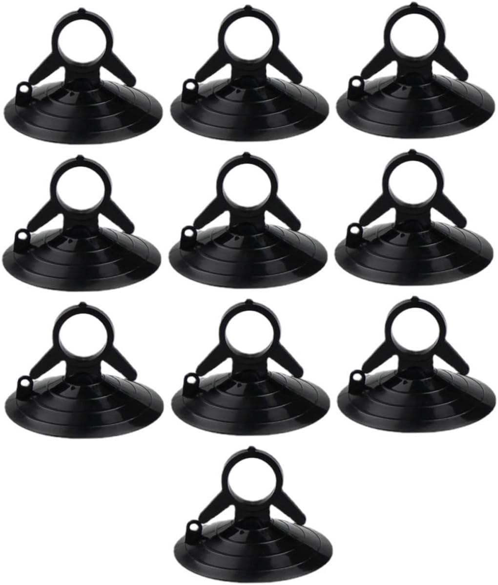 Obelunrp Tazas de succión, 10 Piezas de 4,5 cm de Vidrio pequeñas Tazas de succión con Anillo de tirón, Tazas de succión de Ventana del automóvil, Almohadillas de Sucker para Visor automotriz (Negro)