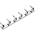 Vreni Fizi 6 Pin Bathroom Cloth Hooks Hanger Door Wall Bedroom Bathroom Robe Hooks Rail for Hanging Keys,Clothes,Towel Steel Hook (Silver) (Pack of 1), Metal