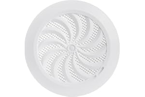 Vent Systems 100 mm runt ventilationsgaller – vit plast låsbart frånluftsskydd med insektsskydd – skjutgaller för utomhusbruk