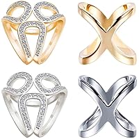 Boucle D'écharpe En Argent Mikovivi - Motif Géométrique, 2,5x1,4 Cm, Alliage - Accessoire Mode Femme