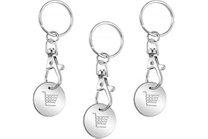 PlandleLee Portachiavi a Moneta per Carrello, Portachiavi per Gettoni del Carrello della Spesa, Chiave Carrello Spesa Rimovibile, soluzione per carrello della spesa, Gettoni per Trolley