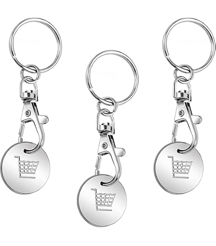 Einkaufswagenmarker Aus Metall – 6 Stück, Mit Karabiner, Für Supermarkt-Einkaufswagen, 2,3 Cm Durchmesser