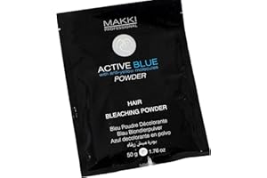 MAKKI Active Blue Hair Bleach Bleaching Powder with ANTI YELLOW molecules 50g Powerful up to 5 level lift Hair Lightening