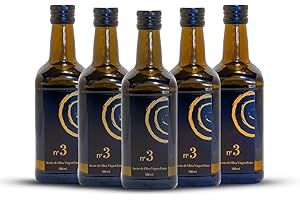 OBRADOR LOS CARACOLES Aceite Oliva Virgen Extra. Variedad Picual. Aceite de Oliva Virgen Extra en formato de 500ml (Pack de 5) en botella de cristal opaca. AOVE Picual. Aceite Gourmet virgen extra. Ideal como regalo.