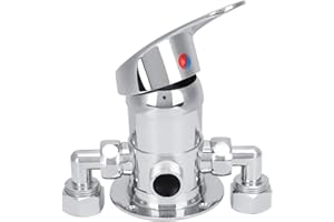 HAPIVIDA Rubinetto per doccia a parete con interruttore valvola di controllo per acqua fredda e calda, G1/2 Pollici Valvola Miscelatrice Doccia a 3 Vie per Bagno, bacino di lavaggio