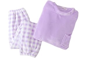 GOSO Pijama de Forro Polar para niñas 8 9 10 11 12 13 14 años,Pijama de Invierno cálido para Adolescentes niñas,Pijamas y Pantalones Largos,Pijamas para niñas Grandes