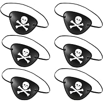 3 Stück Augenklappen – Totenkopf-Design, Mit Verstellbarem Band, Für Piraten-Party, Cosplay & Schlaf