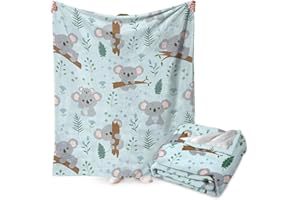 FYDZBSL Koala Blanket Throw, Cute Koala Blanket Gift for Kids Soft Warm Fuzzy Throw Blankets Kids or Adults for Crib Bed Couch Chair Four Seasons Living Room Travel Outdoor