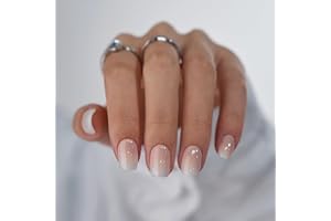 ‎BTARTBOX BTArtbox Press On Nails Kurz Square Babyboomer Nägel zum Aufkleben Rosa Gradient White Fake Nails Short Künstliche Fingernägel mit Nagelkleber, 30 Stück Quadratische künstliche False Nägel