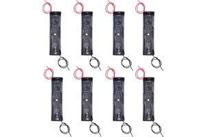 Yosawo 8 Pack 3.7V 18650 Battery Holder Case,1 Slots x 3.7V DIY Battery Storage Box with Red and Black Wire Leads (18650 1S)