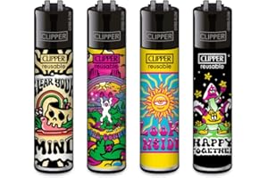 SUNMONDO Clipper® Set di 4 accendini Trippy #4