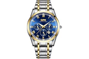 Basfur Montre-Bracelet pour Homme, Montre à Quartz analogique conçue à la Mode avec Affichage Calenda, Montre Classique pour Homme Qui Brille dans Le Noir avec Bracelet en Acier Inoxydable