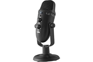 Cyber Acoustics Professional USB Microphone with Dual Recording Patterns - 24-bit Recording with Zero Latency Monitoring - Compatible with PC and Mac (CVL-2230)
