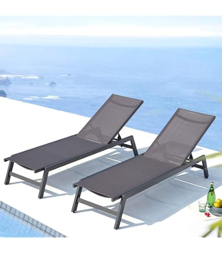 Chaise Longue Blumfeldt Sun Valley - Transat Pliable Avec Oreiller, Dossier Réglable 4 Positions - Noir