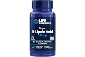 Life Extension, Super R-Lipoic Acid (Acide R-Lipoïque), 240mg, Hautement Dosé, 60 Capsules végétaliennes, Testé en Laboratoire, Sans Gluten, Végétarien, Sans Soja, Sans OGM