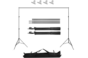 LN COZY CORNER Backdrop Stand Kit 2x2m/6.6ft Adjustable Portable Photography Background Support Frame with Carry Bag for Photo Studio, Parties, Weddings & Events