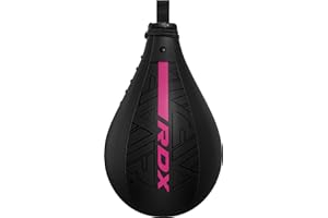 RDX Poire de Vitesse Boxe, Sac de Boxe, Cuir Speed Punching Ball, Plafond Pivotant RotuleD'entraînement Karate Fitness Gym MMA Kickboxing Muay Thai Arts Martiaux Doups de Pied Bag Adulte