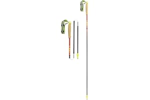 Leki Neotrail Pro FX.One Superlite Carbon - Bastoncini da trekking pieghevoli leggeri per escursionismo e trail running, in carbonio naturale, rosso rubino