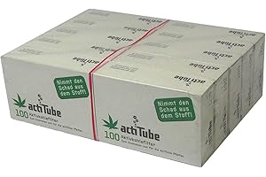 1000 ActiTube Aktivkohlefilter 10 x 100er Box Display 9mm Eindrehfilter Pfeife in Acti Tube Tune Filter Tips Filtertips Aktivkohle