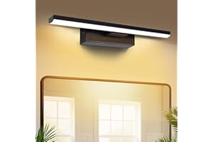 SERBASIC LED Spiegelleuchte Badwand 330°Drehbar Lampe Badezimmer,40cm 8W 800LM Badezimmer Lampe Warmweiß Licht Wand Lampen für bad,Spiegellampen,Schminktisch Beleuchtung Schwarz