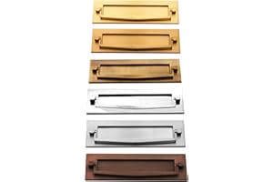 Infinity Decor 10"x 3" Solid Brass Victorian Traditional Letter Plate/Box with Door Knocker – Polished Brass Postal Knocker with Heavy Sprung Mechanism.