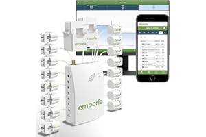 EMPORIA ENERGY Emporia inteligentny domowy monitor energii z 16 czujnikami poziomu obwodu 50 A, monitor/licznik energii elektrycznej w czasie rzeczywistym, pomiar słoneczny/sieci
