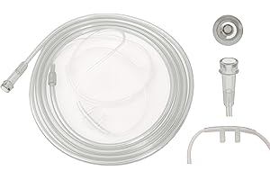 Tiga-Med Lot de 10 lunettes de nez à oxygène sans DEHP - Lunettes de nez souples et transparentes - Avec tube O2 de 210 cm