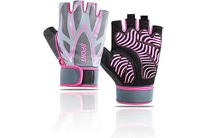COAVEL Guantes Gym Mujer con muñequera integrada y Palma Acolchada, Especial Pesas, Crossfit, dominadas, Fitness, Gimnasio, Ciclismo...
