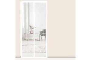 AMZERO Zanzariera Finestra Magnetica, 240x270cm Zanzariera Passeggino Rete di Ottima qualità Chiudi Automaticamente per Porte di Soggiorno Camera da Letto Casa, Bianco A