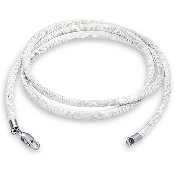 Cordone di seta verde chiusura in argento sterling 40 cm., 40cm, Seta