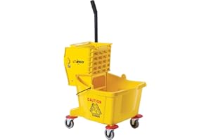 Winco Commercial Mop Bucket on Wheels, 26 Quart, Yellow
