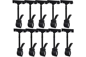 OUKEYI Clip di plastica per cartelli, girevole, supporto a clip per esposizione prezzi, clip regolabile, confezione da 10