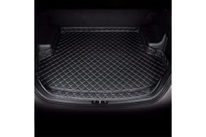YCGLX Tailored Car Leather Boot Liner Mats for Hyundai i10 i20 i30 i40 Ioniq H ix25 ix35, All Weather Special Non Slip Scratch Proof Cargo Protection Interior Accessories, Black