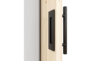 WOLFBIRD Poignée de porte de grange de 30 cm, poignée de porte coulissante, poignée de porte noire, poignée de porte coulissante double face pour une porte en bois