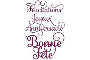 LA CABINA DEMIAWAKING Demiawaking 3pcs Dies Scrapbooking, Matrices de Découpe en Acier au Carbone Cutting Die DIY Gaufrage Pochoirs Découpage pour Card Album Photo Fête Anniversaire Mariage Mots Français #1