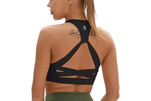 icyzone Reggiseno Sportivo Donna Fitness Senza Ferretto Top con Imbottito Removibile Yoga Corsa Reggiseni