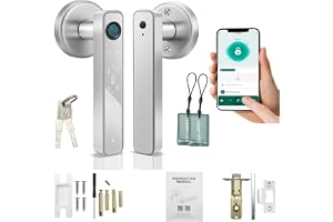 Dytabepl Smart dörrlås fingeravtryck, tangentbordslås med handtag, elektroniskt spärr via app styrt, kodavläsning/pekskärm, intelligent dörrlås för ytterdörr, hus, kontor, lägenhet