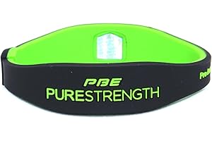 PBE Power Balance Energy® Sport Silicone Infused Negative-Ions Wristband Mental Performance, and Increased Energy Small, Medium or Large (Black/Lime, L)