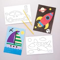 Kit Sable Coloré Animaux Forêt - 8 Cartes Adhésives - Loisir Créatif Enfant