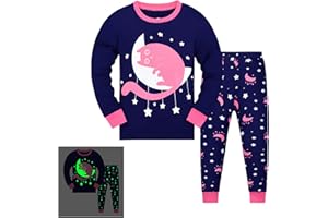 Gumyoss Pigiama per Bambine Set Pigiama per Bambini Cotone Maniche Lunghe Inverno Unicorno 2 Pezzi 3-12 Anni