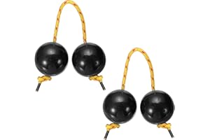 YELARXI Rhythm African Shaker Kashaka Shaker Ball Kashaka Hand Percussion Instruments with Yellow Rope, Fit for Adults Wedding Party Musical Class Show (2 Pack, Black)