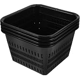 Milisten 4 Pieces Plastic Planting Baskets Reusable Net Cups for Hydroponic Pots Size 7.08X7.08X4.33In Grow Baskets for Garde