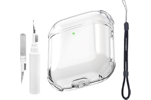 Teyomi Przezroczyste etui kompatybilne z AirPods 2. generacji z zestawem do czyszczenia, etui ochronne kompatybilne z Apple Airpods 2 z paskiem na rękę (Clear)